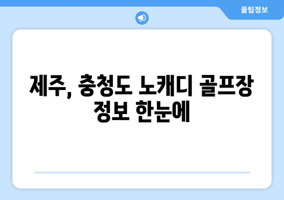 제주, 충청도 노캐디 골프장 정보 한눈에