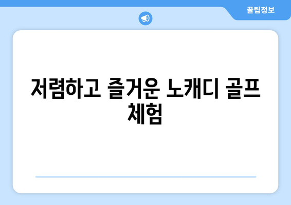 저렴하고 즐거운 노캐디 골프 체험