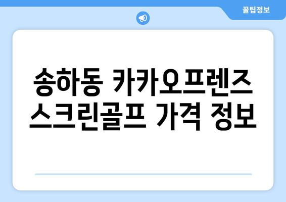 송하동 카카오프렌즈 스크린골프 가격 정보