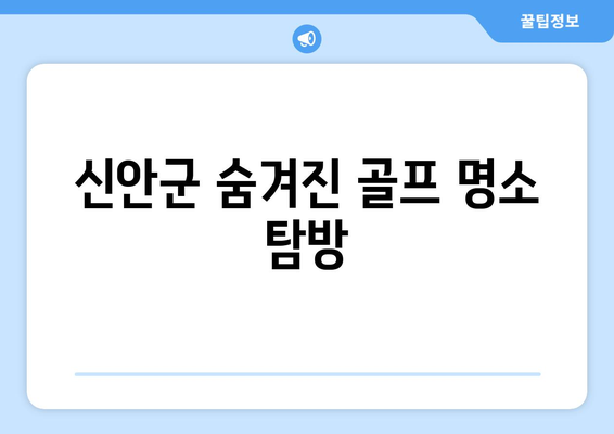 신안군 숨겨진 골프 명소 탐방