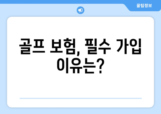 골프 보험, 필수 가입 이유는?