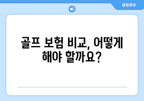 골프 보험 비교, 어떻게 해야 할까요?