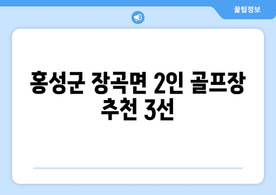 홍성군 장곡면 2인 골프장 추천 3선