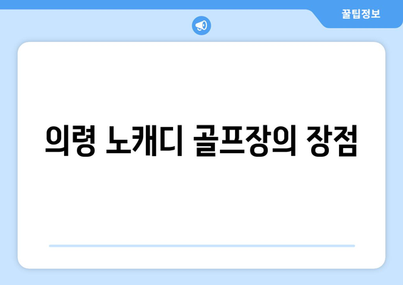 의령 노캐디 골프장의 장점