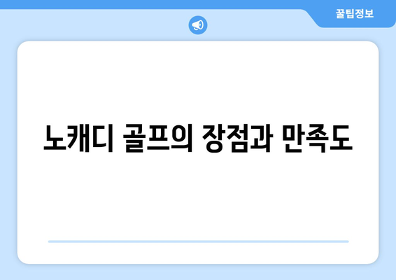 노캐디 골프의 장점과 만족도