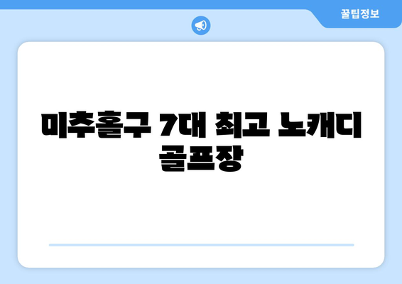 미추홀구 7대 최고 노캐디 골프장