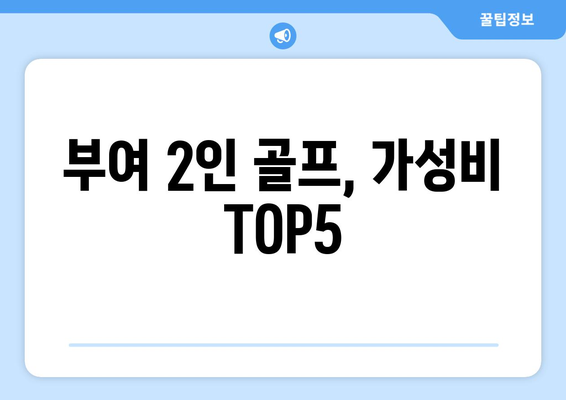 부여 2인 골프, 가성비 TOP5