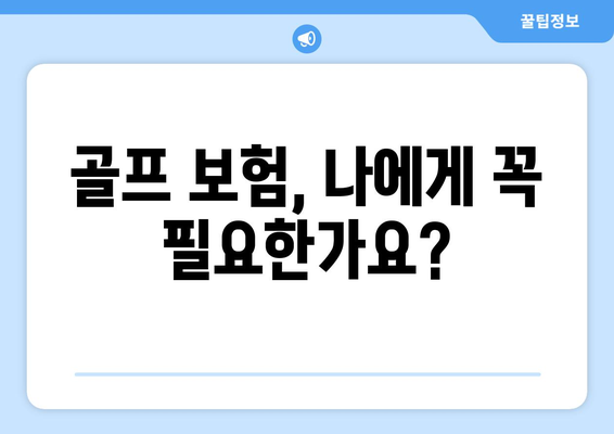 골프 보험, 나에게 꼭 필요한가요?