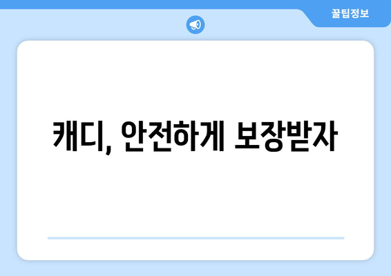 캐디, 안전하게 보장받자