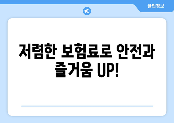 저렴한 보험료로 안전과 즐거움 UP!