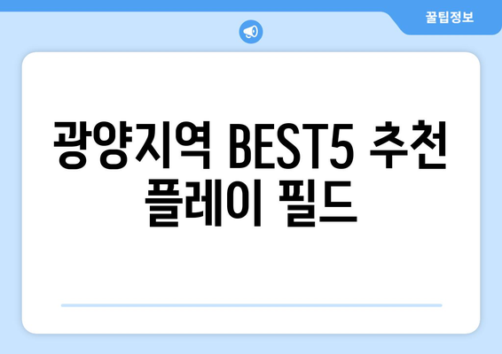 광양지역 BEST5 추천 플레이 필드