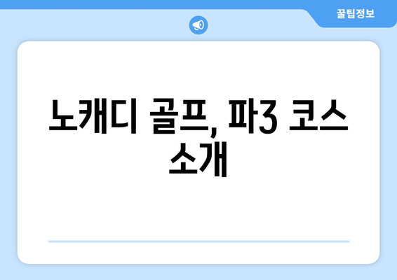 노캐디 골프, 파3 코스 소개