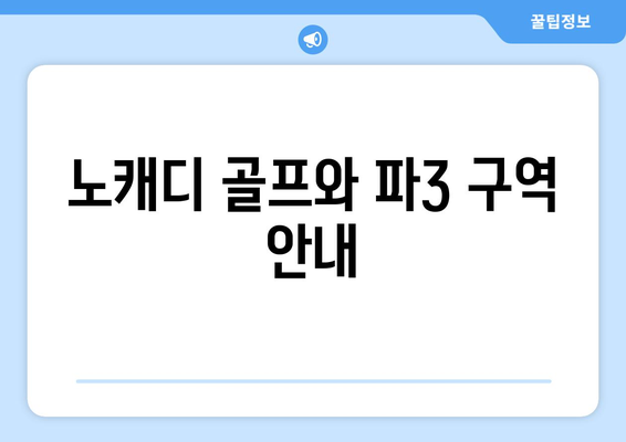 노캐디 골프와 파3 구역 안내