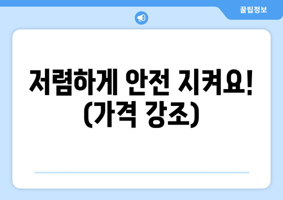 저렴하게 안전 지켜요! (가격 강조)