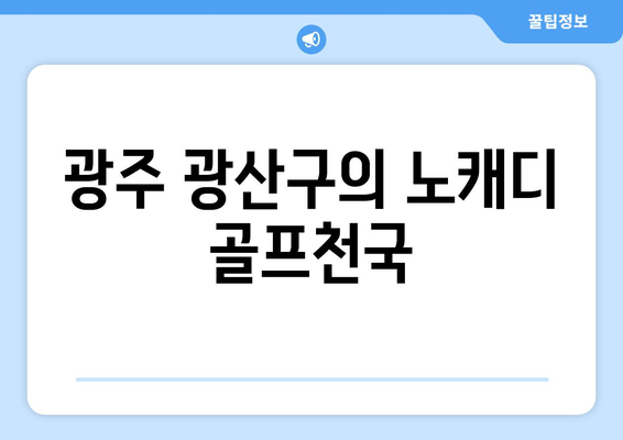 광주 광산구의 노캐디 골프천국