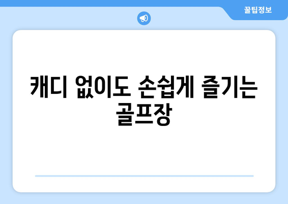 캐디 없이도 손쉽게 즐기는 골프장