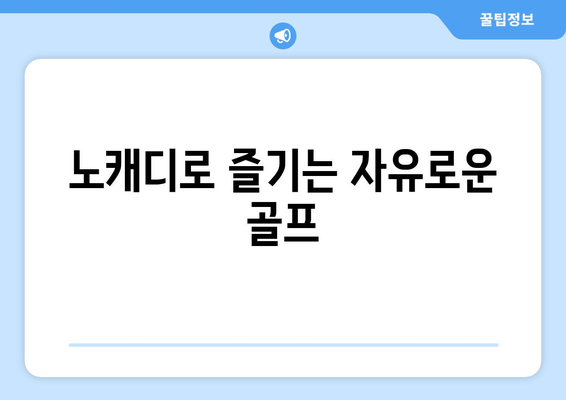 노캐디로 즐기는 자유로운 골프