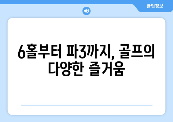 6홀부터 파3까지, 골프의 다양한 즐거움