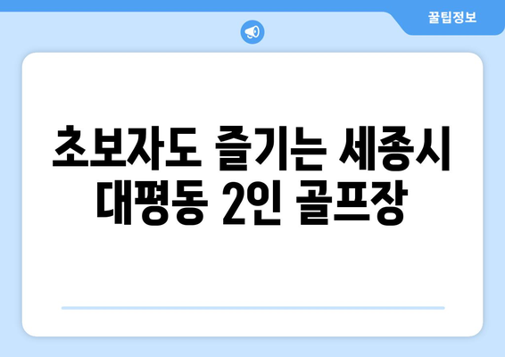 초보자도 즐기는 세종시 대평동 2인 골프장