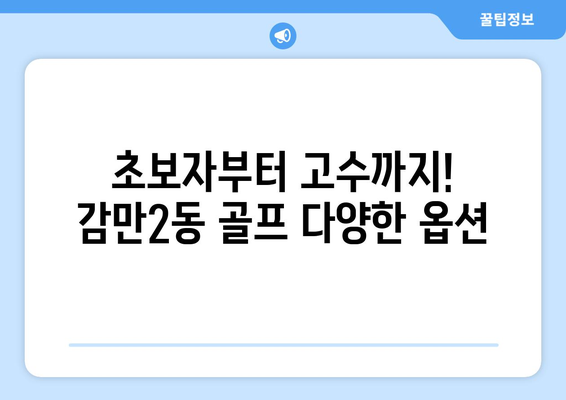 초보자부터 고수까지! 감만2동 골프 다양한 옵션