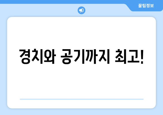 경치와 공기까지 최고!