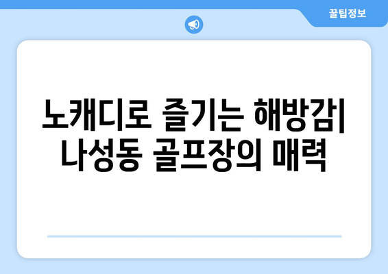 노캐디로 즐기는 해방감| 나성동 골프장의 매력