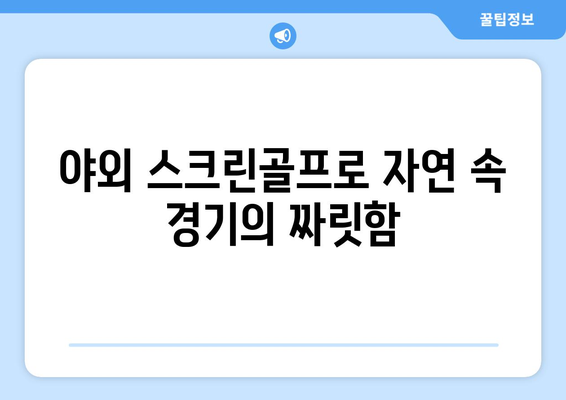 야외 스크린골프로 자연 속 경기의 짜릿함