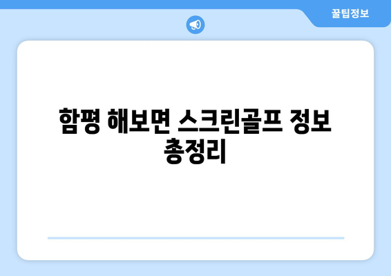 함평 해보면 스크린골프 정보 총정리