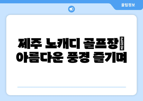 제주 노캐디 골프장| 아름다운 풍경 즐기며