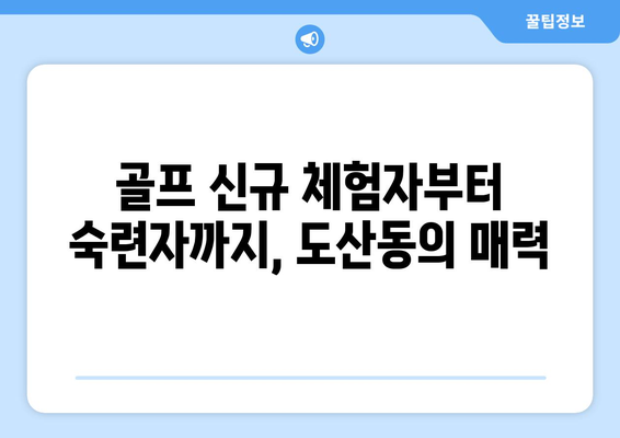 골프 신규 체험자부터 숙련자까지, 도산동의 매력