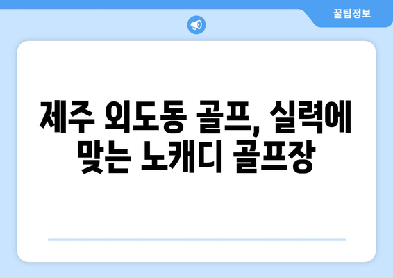 제주 외도동 골프, 실력에 맞는 노캐디 골프장