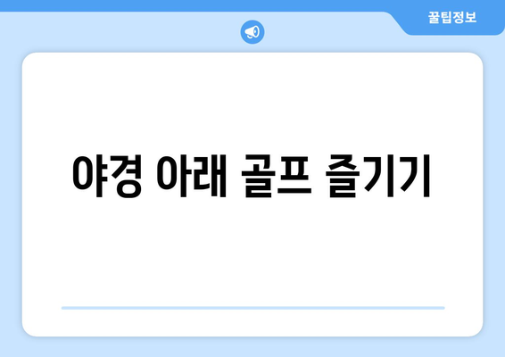 야경 아래 골프 즐기기