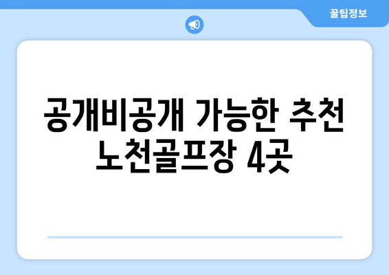 공개비공개 가능한 추천 노천골프장 4곳