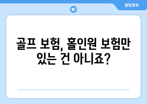 골프 보험, 홀인원 보험만 있는 건 아니죠?