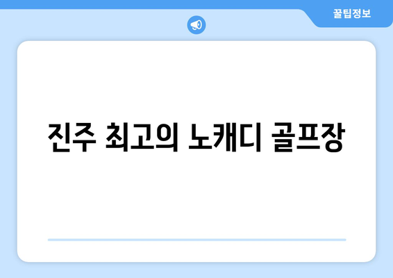 진주 최고의 노캐디 골프장