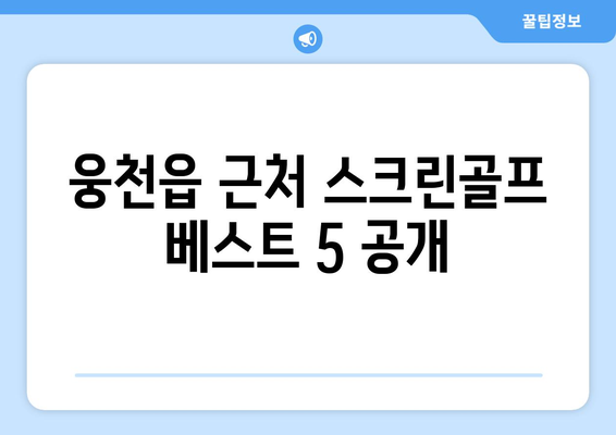 웅천읍 근처 스크린골프 베스트 5 공개