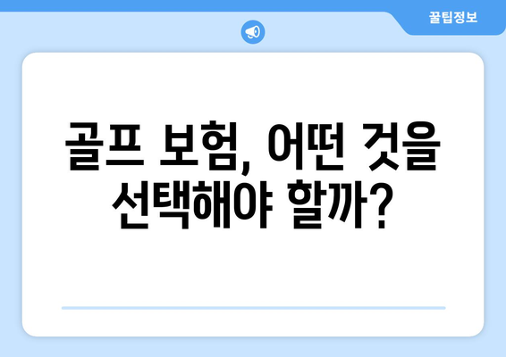 골프 보험, 어떤 것을 선택해야 할까?