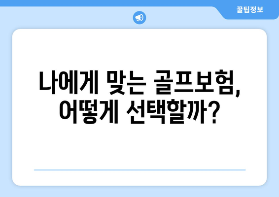 나에게 맞는 골프보험, 어떻게 선택할까?