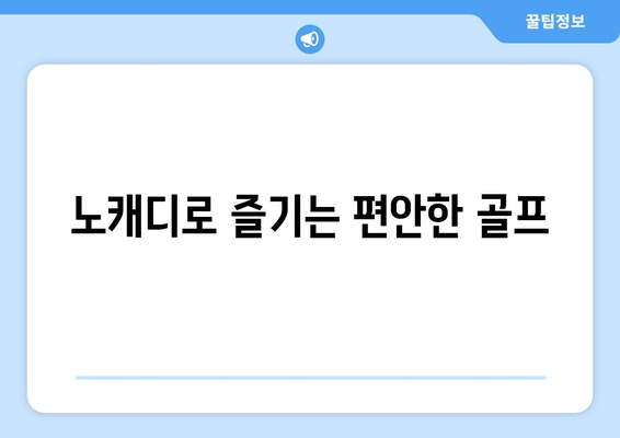 노캐디로 즐기는 편안한 골프