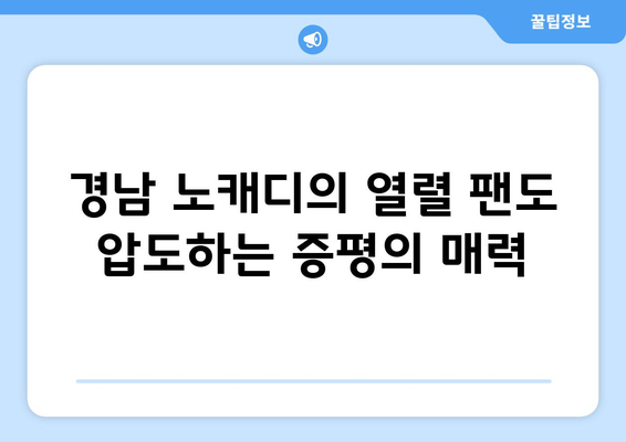 경남 노캐디의 열렬 팬도 압도하는 증평의 매력