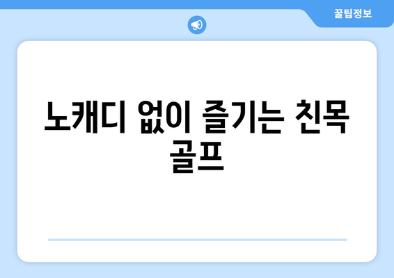 노캐디 없이 즐기는 친목 골프