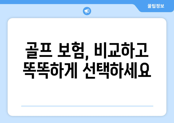 골프 보험, 비교하고 똑똑하게 선택하세요