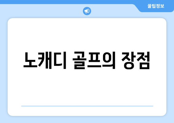 노캐디 골프의 장점