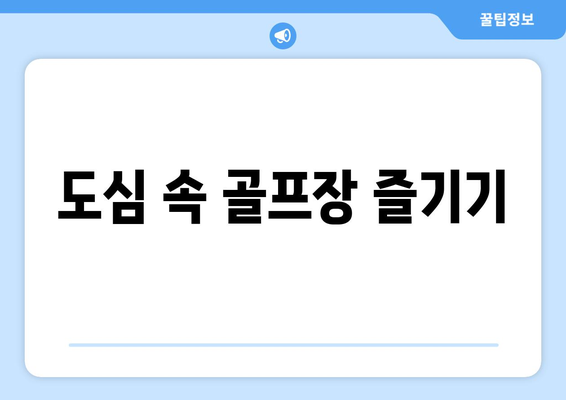 도심 속 골프장 즐기기