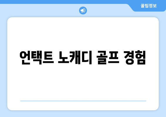 언택트 노캐디 골프 경험