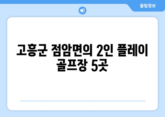 고흥군 점암면의 2인 플레이 골프장 5곳