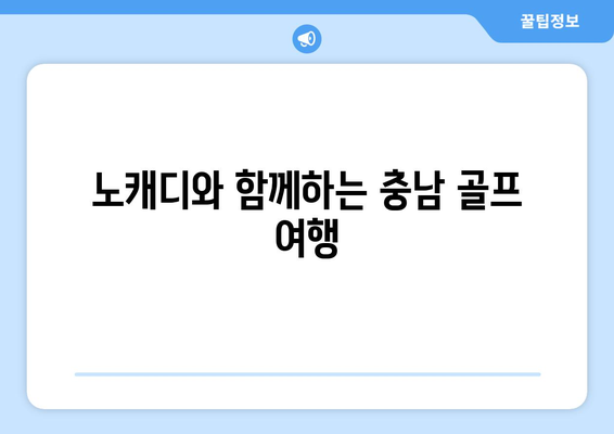 노캐디와 함께하는 충남 골프 여행