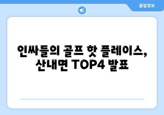 인싸들의 골프 핫 플레이스, 산내면 TOP4 발표