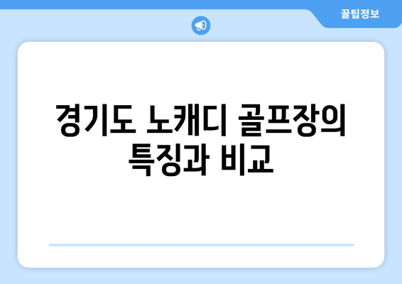 경기도 노캐디 골프장의 특징과 비교