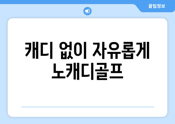 캐디 없이 자유롭게 노캐디골프